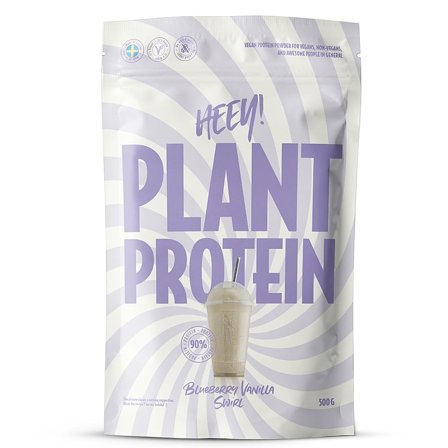 Heey! Vegan Plant Protein 500 g Blueberry Vanilla Swirl, Sport & Velvære, Protein & Energi, Proteinpulver