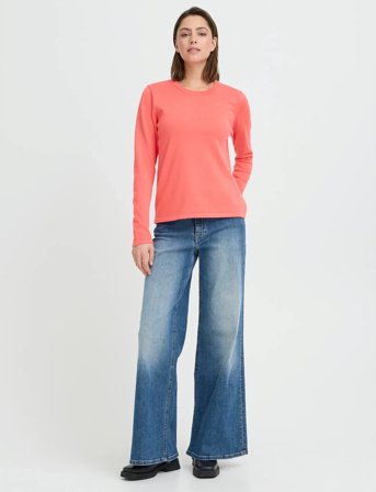ICHI Ihluls O-Neck Ls - Coral - S