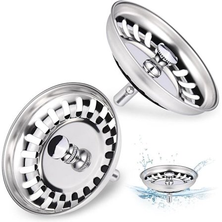 2 stk. kjøkkenvask sil, rustfritt stål vaskfilter, vaskpropp, vaskavløp, kjøkkentilbehør, Franke vask, vask Butler