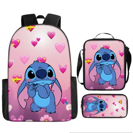 Ny stil tegneserie Stitch skoletaske tredelt grundskole og mellemskole elever rygsæk