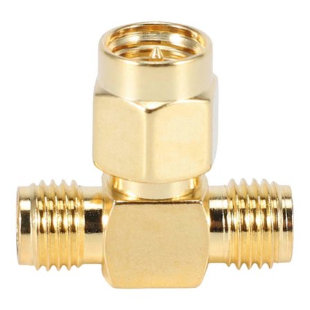 SMA Han til To SMA Hun Triple T RF Adapter Konnektor 3-vejs Splitter NY