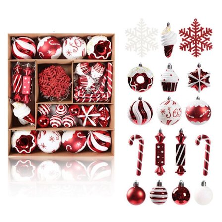 70 STK julekuglesæt malede kuglevedhæng 7 7