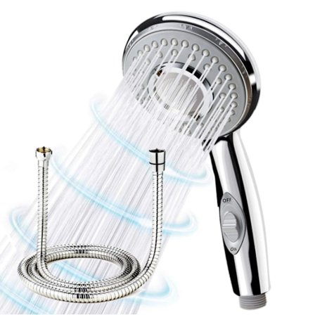 Dusjhode med slange (2m), Høytrykks vannsparende 5-modus sprøyte håndholdt dusjhode Universal krom dusjhode slange sett