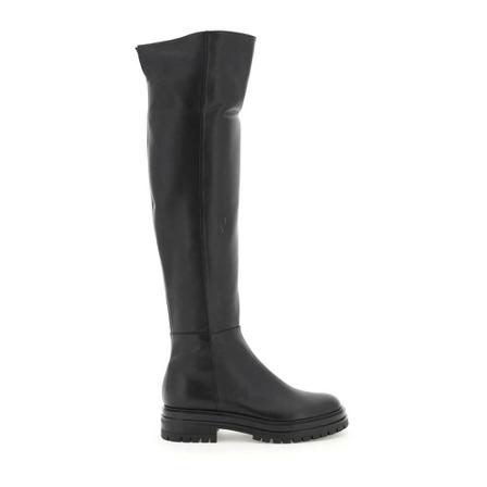 Gianvito Rossi leather quinn over-the-knee Støvler Sort, Dame, Størrelse: 39 EU