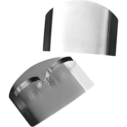 2 stk. Fingerbeskytter i rustfrit stål med justerbare fingerringe, køkkenfingerbeskyttere for at undgå at dine fingre kommer til skade