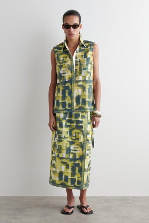 COS Femme Chemise Sans Manches Imprimée in Jaune