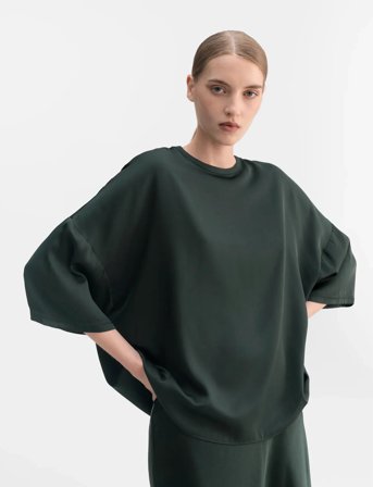 Ahlvar Gallery Thess Silk Tee - Green - S
