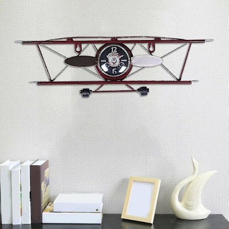 Kreativ Retro Flyvemaskine Ur, Stue, Spisestue Væggen, Vægdækning, Væghængende, Jern Orname