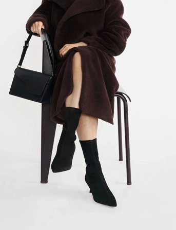 ATP Atelier Cerone Black Suede Stretch - Black - 41