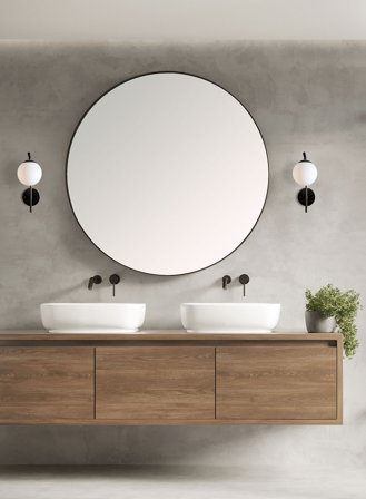 Nicosia vegglampe - sort/opal