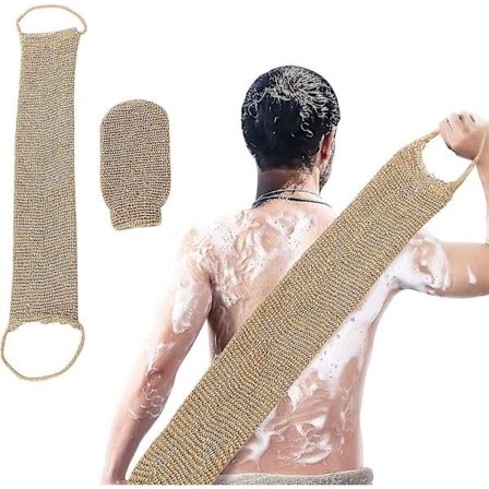Eksfolierende Svamp Rygskrubber, Naturlig Hamp Eksfolierende Rygskrubber, Rygmassagebælte, Kropsskrubber