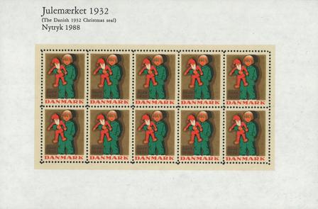 Danmark 1988 - Julemærkeark 1932 - Nytryk - Postfrisk