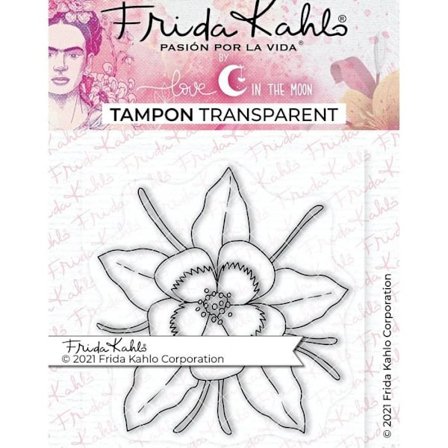 Transparent tampon - Exotisk blomst 2 - 9,5 x 6,5 cm