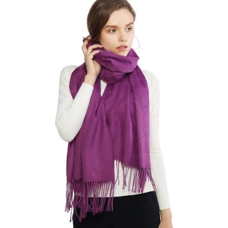 Damscarfar Pashminasjalar och Omlott för Bröllop Scarves för Kvinnor Vinter Lila