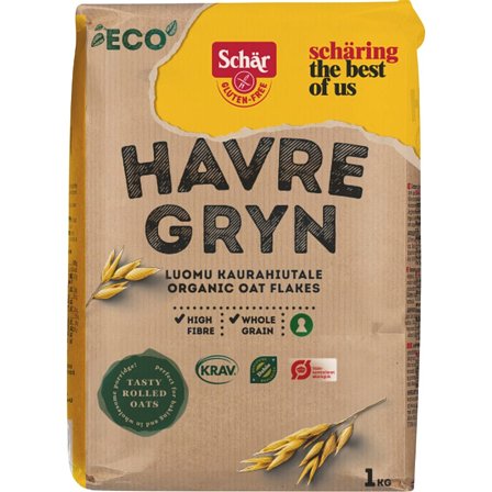 3 for 2 - Schär Eco Havregryn 1000 g, Helse & Madvarer, Gryn, Flager & Drys, Gryn