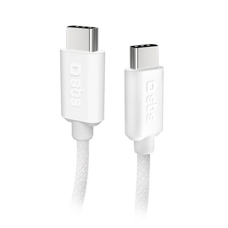 SBS TECABLETISSUETCCG USB-C - USB-C 1,5 m 60 W flettet kabel - grå