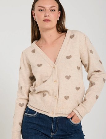 FREE/QUENT Fqfaith-Cardigan - Cream - XXL