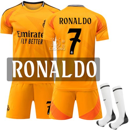 Xbi- 2425 Real Madrid Borte Fotballtrøye Set Orange 7 RONALDO