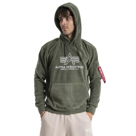 Alpha Industries, Bluza Basic Hoody Polar Fleece 118341 142 S Groen, Heren, Maat:L