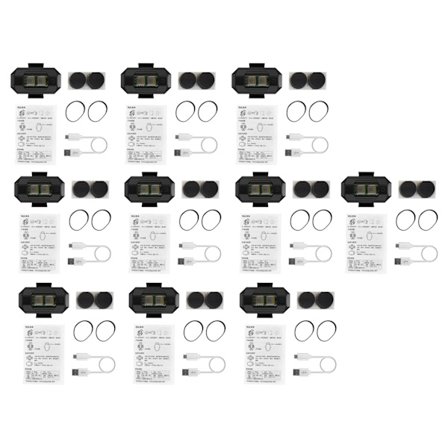 10 stk LED Strobe Lys 7 Farver Høj Lysstyrke Trådløs Advarselsblinkende Lys til Motorcykel
