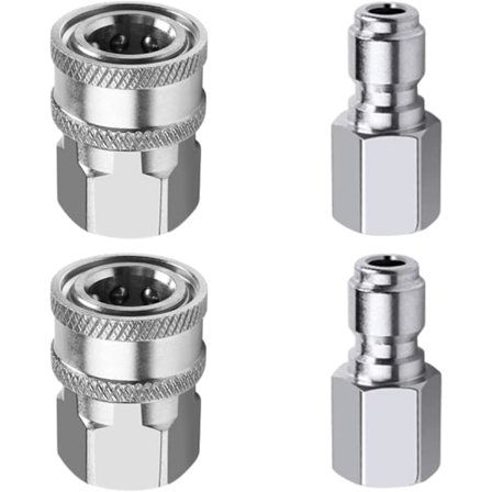 2 sæt NPT 3/8 tommer rustfrit stål han- og hun-hurtigkobling til højtryksrenser