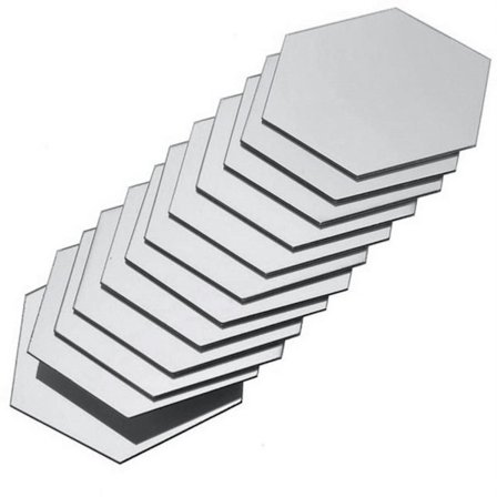 24x selvklæbende spejle i akryl - sølv