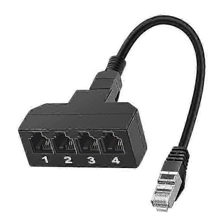 RJ45 till RJ11 Adapter Konverter 4 Portar Anslutning Telefonkabel [DB]