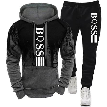 Hettegensere for menn Klær Splash Ink Genser Dress Man Joggedress Bukser Sett Nytt i Hettegensere & Genser Sport Dress Sett GRÅ GRAY 4XL