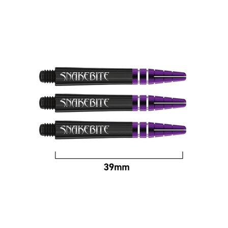 Red Dragon Darts Snakebite Nitrotech Shafts - 2 Sets (6) - Black/Purple/Green - Polycarbonate - 39mm