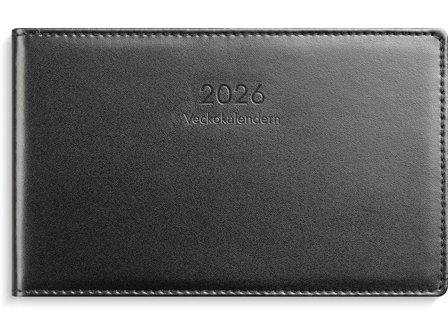 Burde Veckokalender 2026 skinn svart - Lyreco - Almanackor och kalendrar - Bordskalendrar och skrivunderlägg - Bordskalendrar