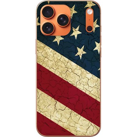 Kompatibelt Mobildeksel til Apple iPhone 17 Pro Max USA-flagg i vintage stil, amerikansk flagg med sprukken tekstur perfekt for retro patriotiske og g