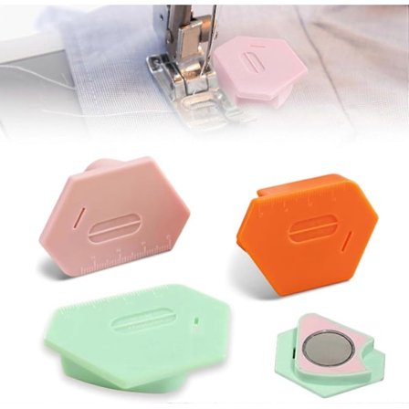 3 stk. Magnetisk sømguide til symaskine, multifunktionel polygonal faldeguide med skala, universelt sytilbehør og -artikler