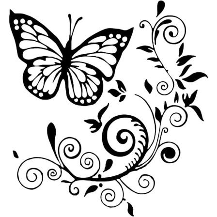 Bil Karosseri Sommerfugl Blomster Klistremerke, Vanntett Selvklebende Vinyl Bil Side Panser Klistremerker Universell for Panser Støtfanger Vinduer, 