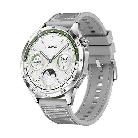 Nylon Silikone Læderrem Til Huawei Watch GT4 46mm (FMY) Grå