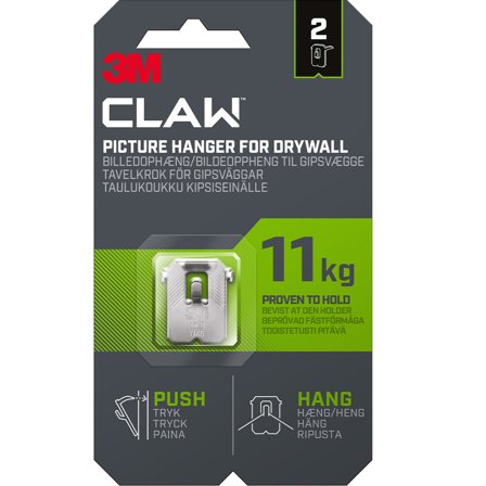 3M Claw Kehyskoukut kipsiseinälle 11 kg 2 kpl