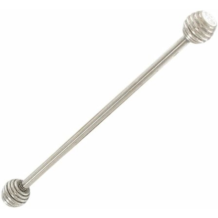 Krage Nål Bar Bell Silver Tone Fancy Ribbed Ball End 2 1/8" charm original