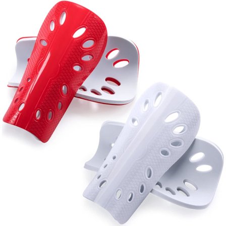 2 par fotbollsskydd för barn, andningsbara benskydd, skyddande EVA-dynor, blå