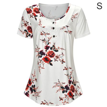Printed T-shirt Dam Sommar Rundhalsad Kortärmad Blus