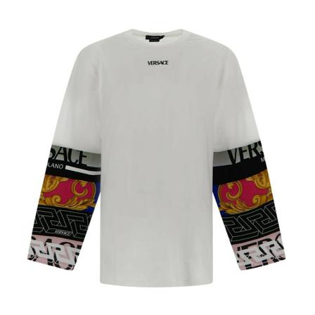 Versace, Long Sleeve Wit, Heren, Maat:L