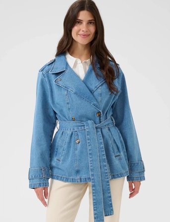 Cream Crmika Short Denim Trenchcoat - Blue - 42