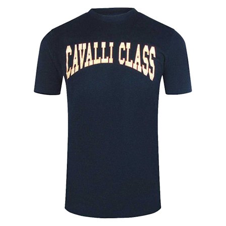 Cavalli Class T-shirt med Varsity-logga för män XXL Marinblå