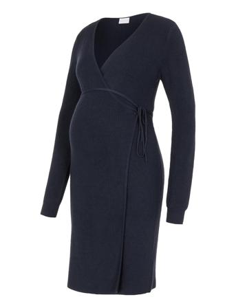 Mlfrida Tess L/S Knit Wrap Dress 2F Dresses Knitted Dresses Navy Mamalicious