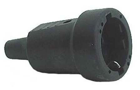 GELIA Skjøtekontakt gummi med jord sort