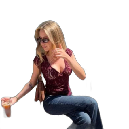 Vinröd spetsblus med v-ringning från Nelly