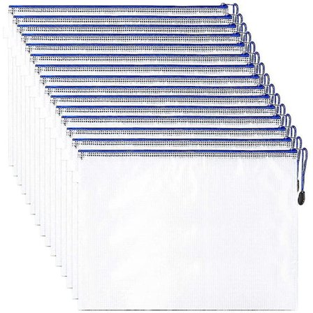 15 Pieces Zippered Folder Zipper Pocket A4 File Document Pockets With Zipper A4