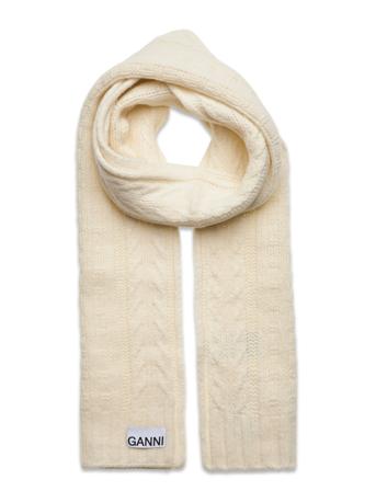 Cable Knit Accessories Accessories Scarves Winter Scarves Creme Ganni*Betinget Tilbud
