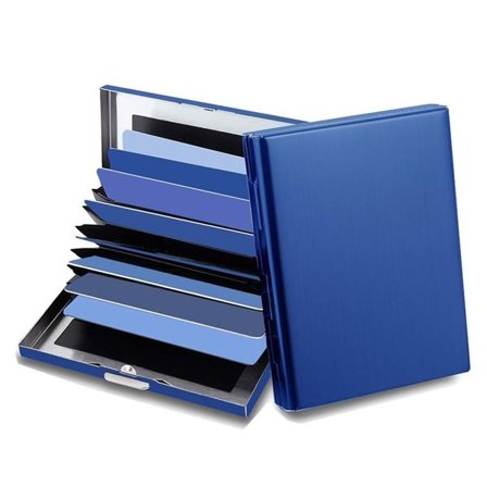 Kortholder i rustfrit stål - Blå