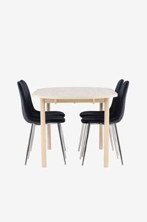 Venture Home - Andy-ruokapöytä ja Polar-ruokapöytätuoli - Hopea - Ruokailuryhmät - - Homeroom