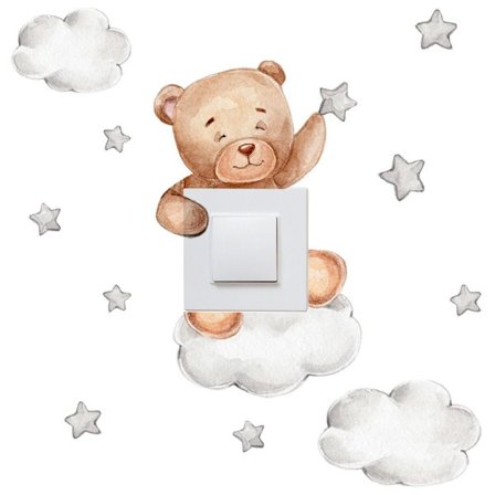 2 stk lysbryter-klistremerke Bakgrunn B B