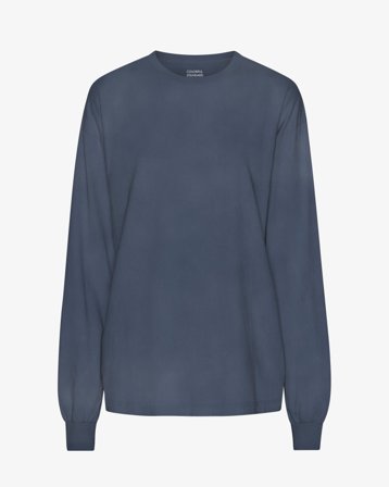 Oversized Organic LS T-Shirt - Neptune Blue M